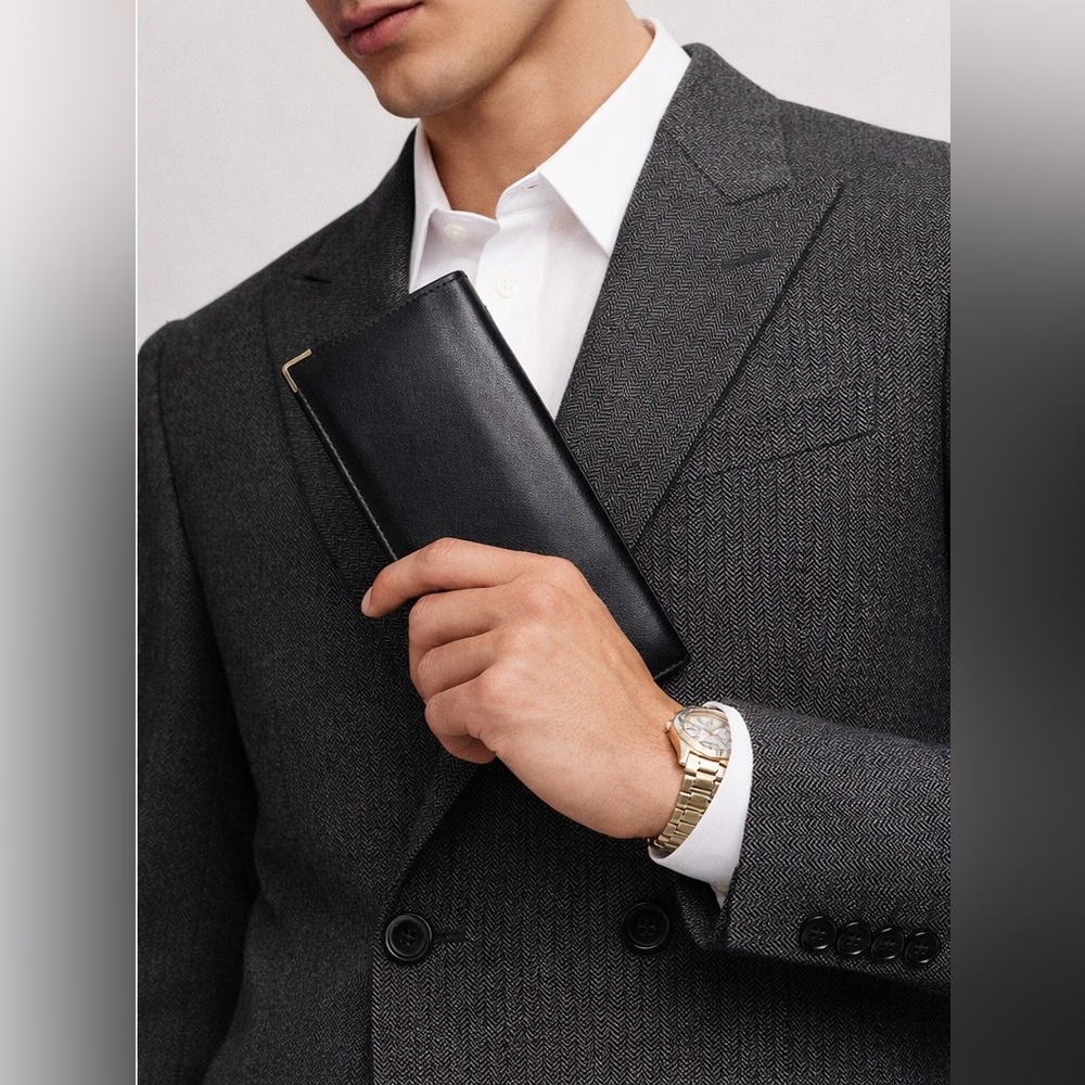 💳 Dunhill Calf Leather Long Coat Card Wallet